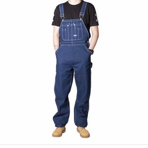 BIG SMITH Men's Rigid Denim Bib Overalls - Indigo Blue 50/30